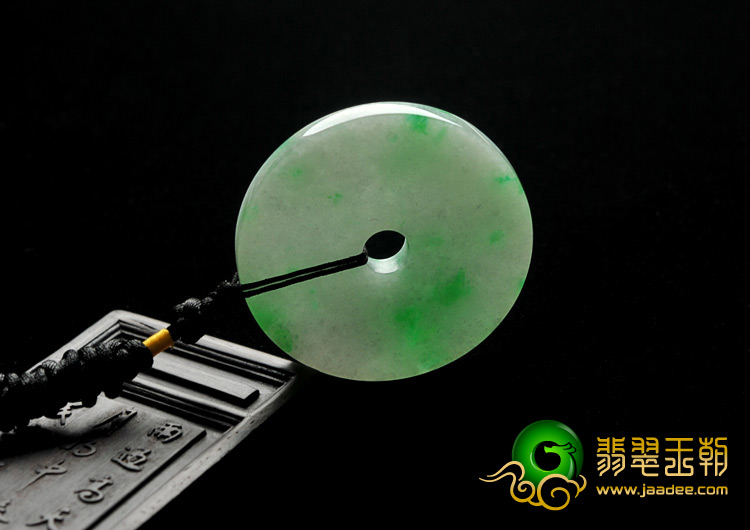 糯冰种飘翠缅甸翡翠A货平安扣挂件