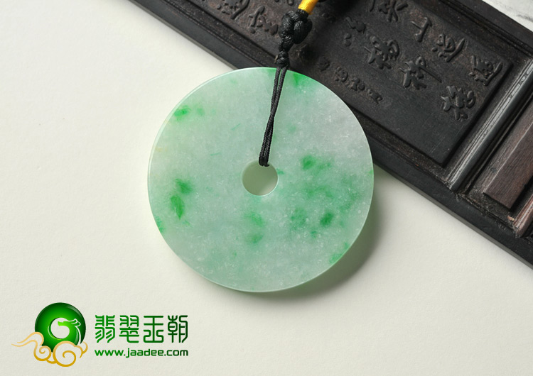 糯冰种飘翠缅甸翡翠A货平安扣挂件