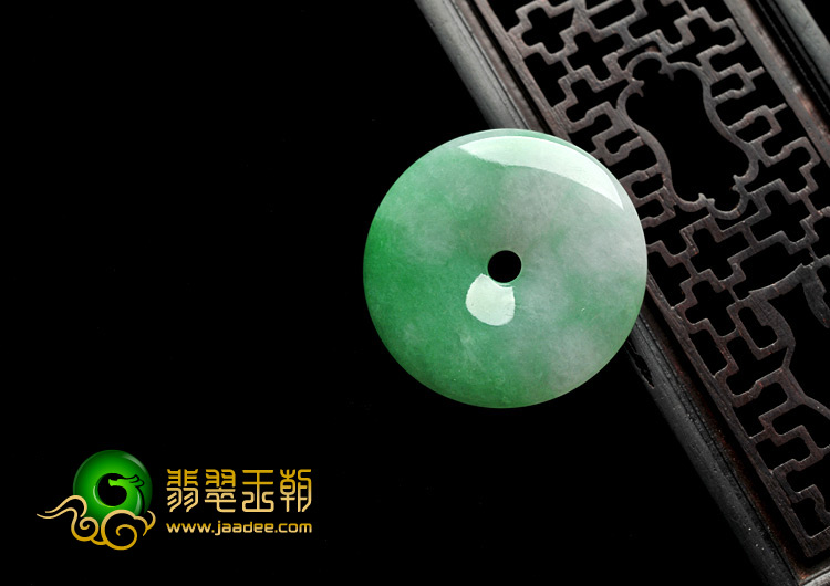 糯冰种飘翠缅甸翡翠A货平安扣挂件