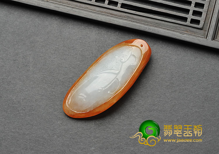 糯冰种红黄翡缅甸翡翠A货龙挂件