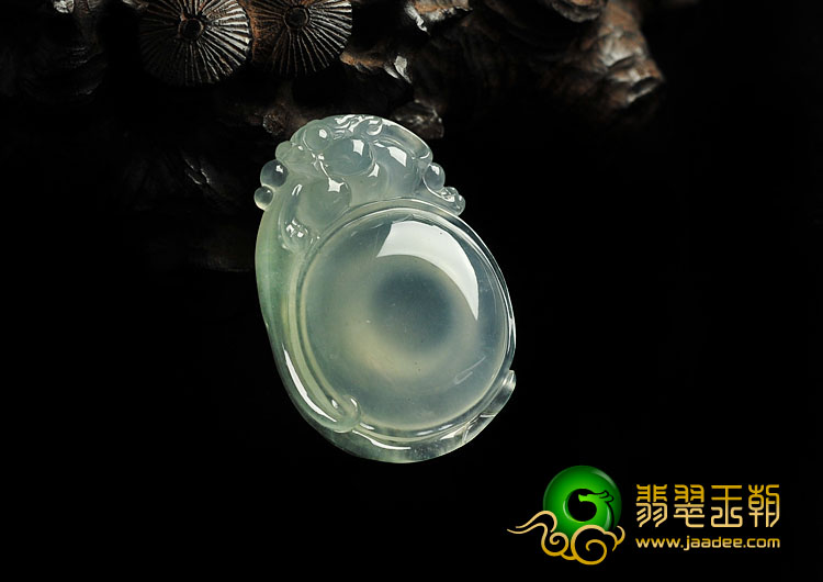 冰种晴水缅甸翡翠A货福在眼前挂件