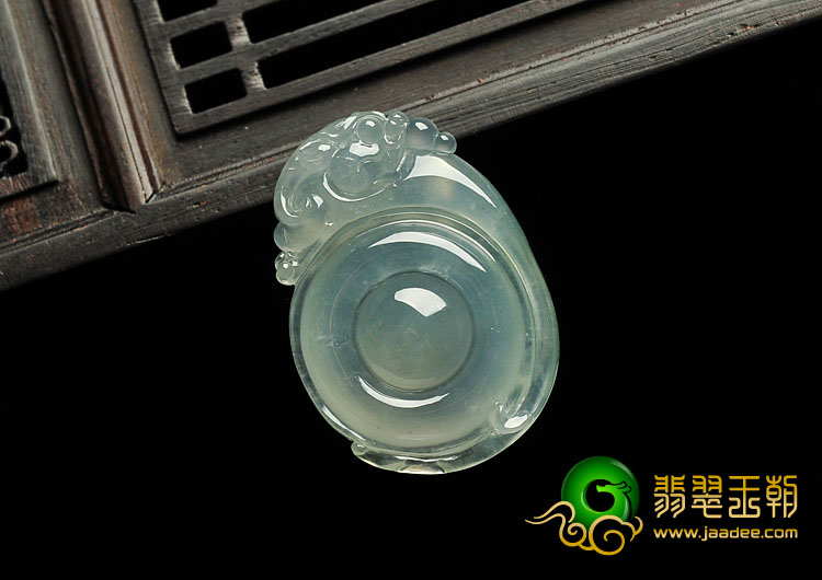 冰种晴水缅甸翡翠A货福在眼前挂件