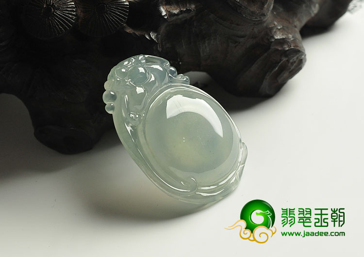 冰种晴水缅甸翡翠A货福在眼前挂件