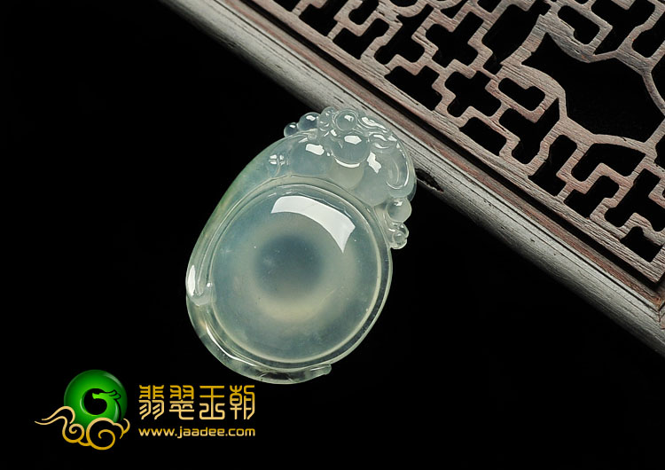 冰种晴水缅甸翡翠A货福在眼前挂件