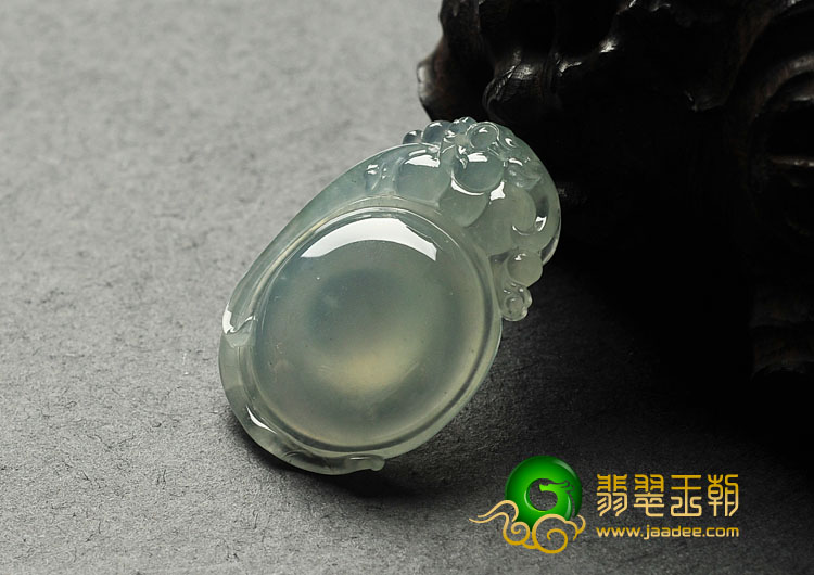 冰种晴水缅甸翡翠A货福在眼前挂件