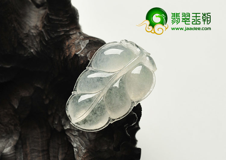 冰种缅甸翡翠A货叶子挂件