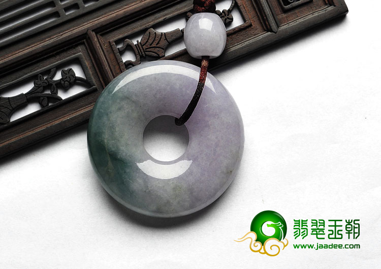 糯冰种紫罗兰缅甸翡翠A货平安扣挂件