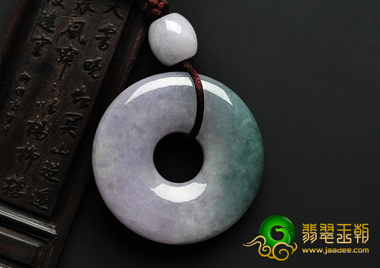 糯冰种紫罗兰缅甸翡翠A货平安扣挂件