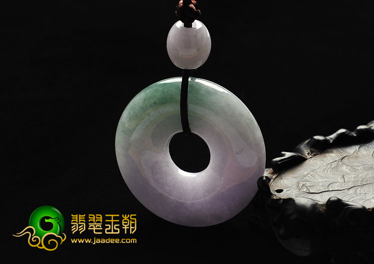 糯冰种紫罗兰缅甸翡翠A货平安扣挂件