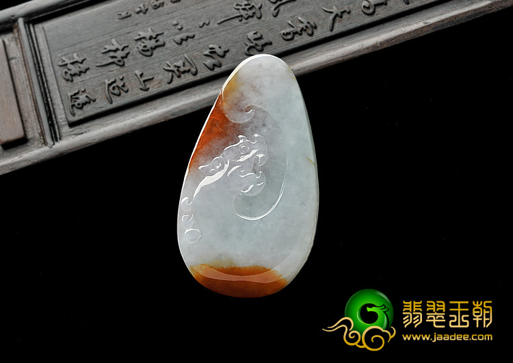 糯冰种红翡缅甸翡翠A货龙马精神挂件