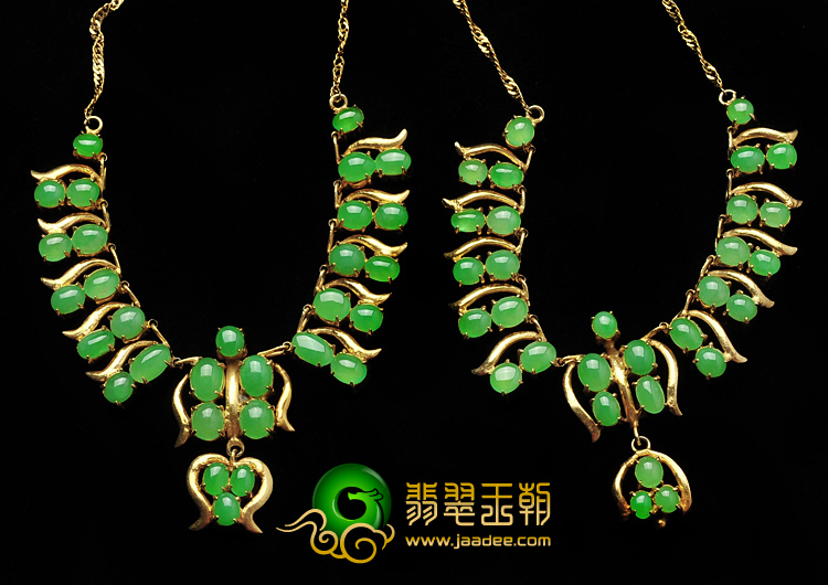冰种翠色缅甸翡翠A货满绿项链面（一批走）