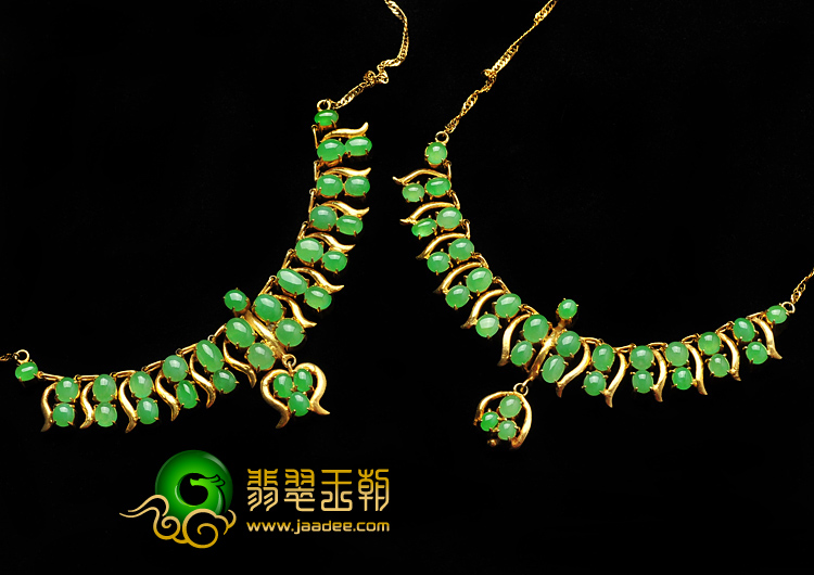 冰种翠色缅甸翡翠A货满绿项链面（一批走）