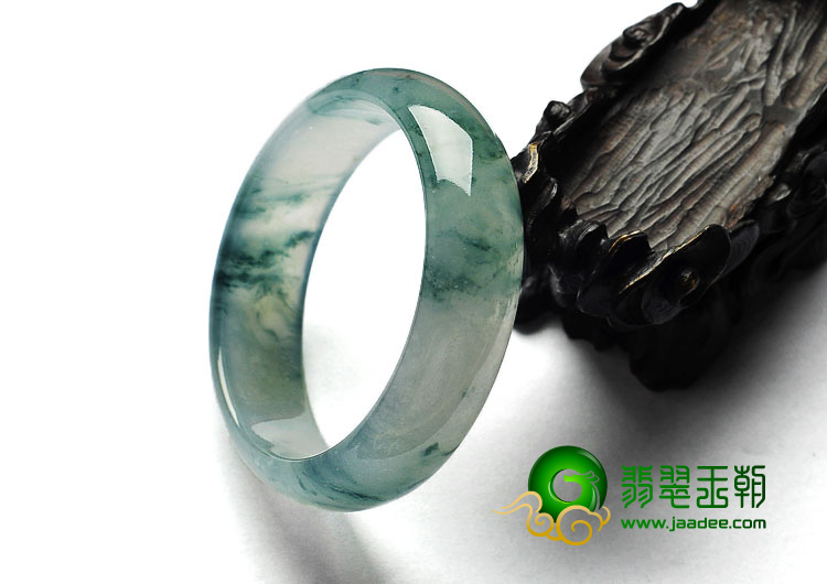 冰种飘花缅甸翡翠A货手镯（55.4mm）