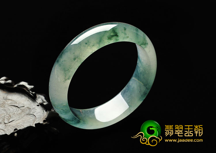 冰种飘花缅甸翡翠A货手镯（55.4mm）