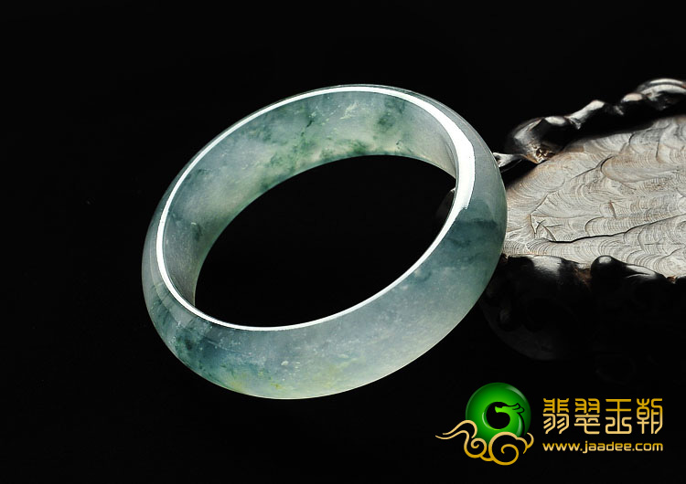 冰种飘花缅甸翡翠A货手镯（55.4mm）