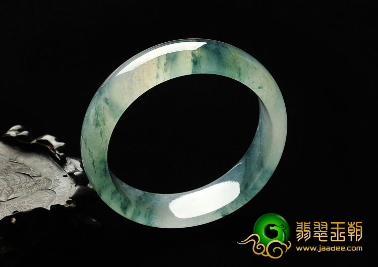 冰种飘花缅甸翡翠A货手镯（55.4mm）