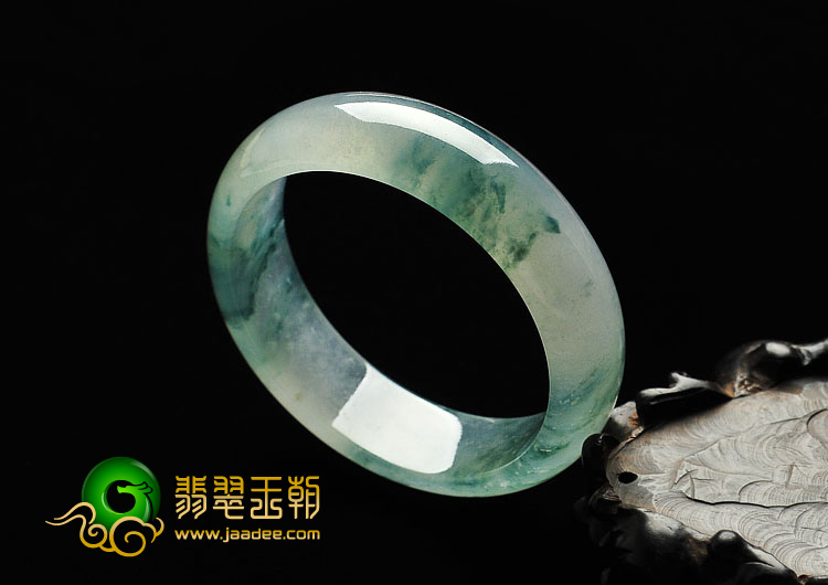 冰种飘花缅甸翡翠A货手镯（55.4mm）