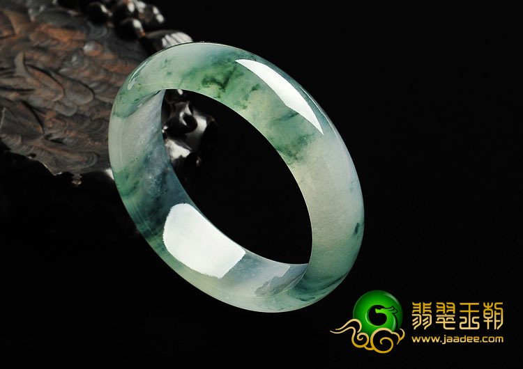 冰种飘花缅甸翡翠A货手镯（55.4mm）