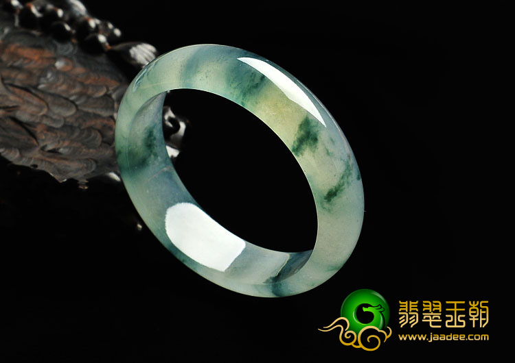 冰种飘花缅甸翡翠A货手镯（56.9mm）