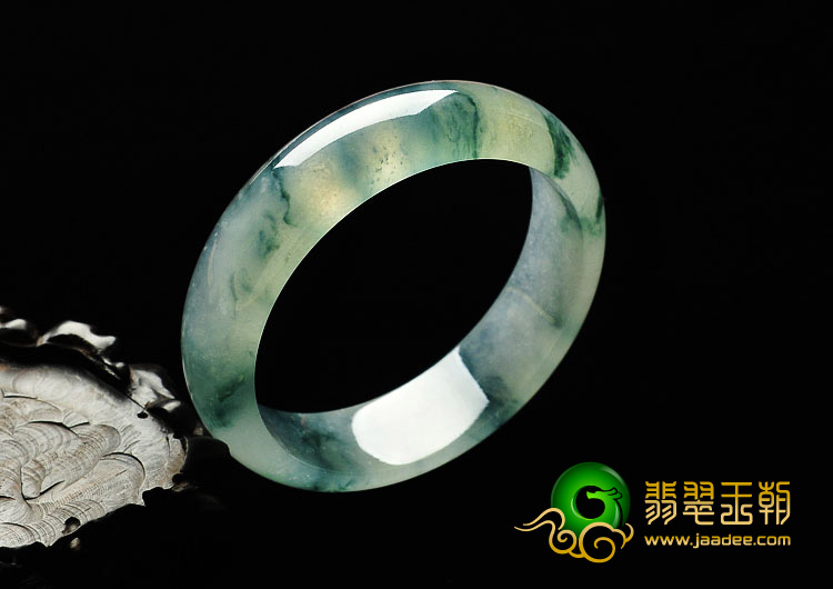 冰种飘花缅甸翡翠A货手镯（56.9mm）