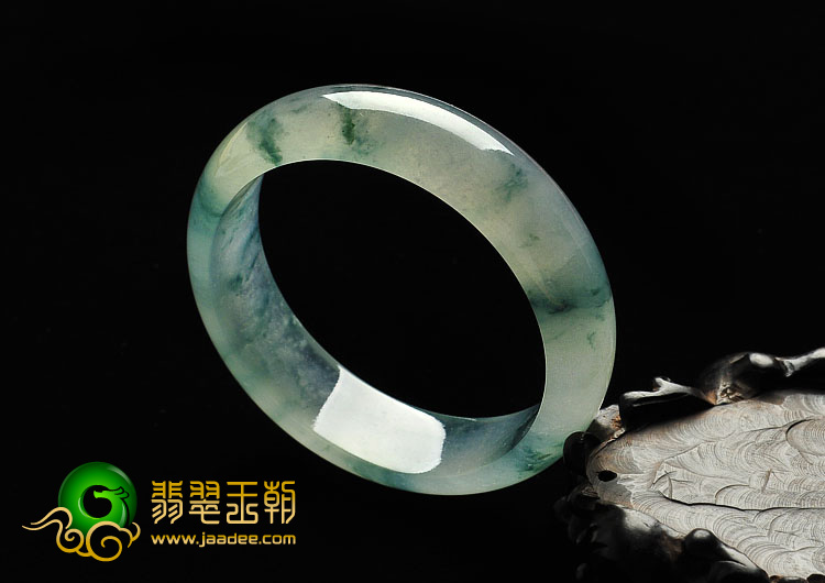 冰种飘花缅甸翡翠A货手镯（56.9mm）