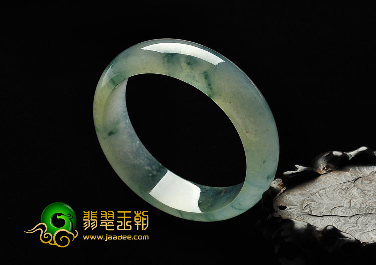 冰种飘花缅甸翡翠A货手镯（56.9mm）