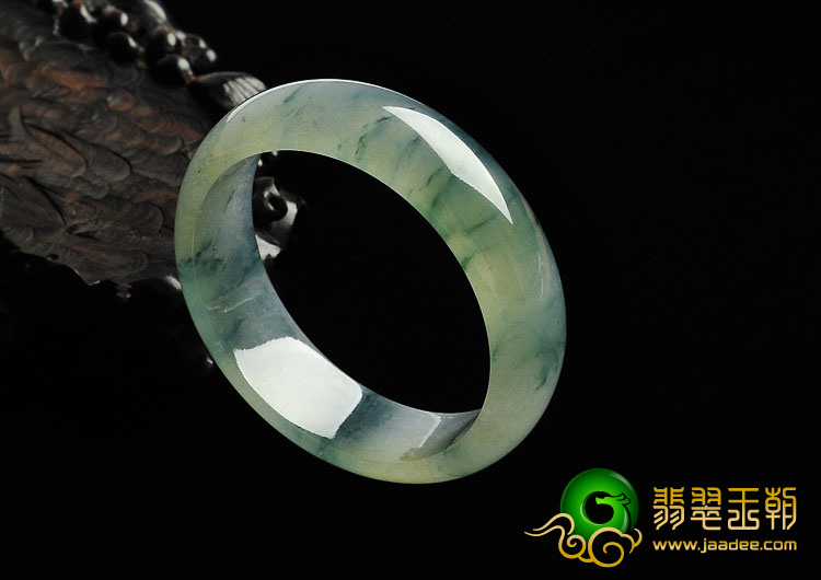 冰种飘花缅甸翡翠A货手镯（56.9mm）