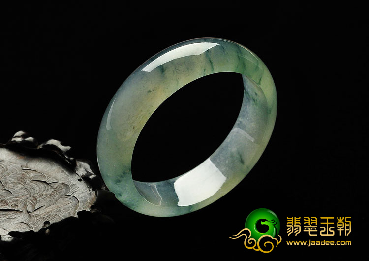 冰种飘花缅甸翡翠A货手镯（56.9mm）
