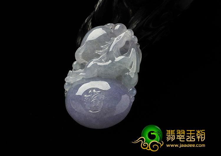 糯冰种紫罗兰缅甸翡翠A货马挂件
