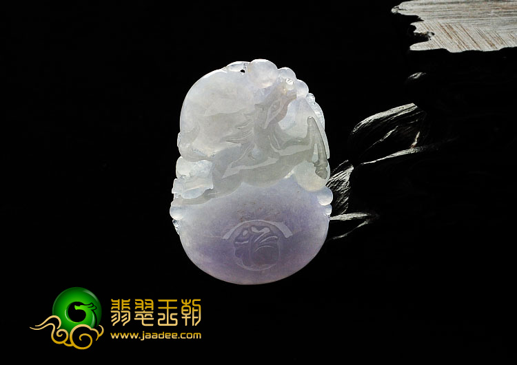 糯冰种紫罗兰缅甸翡翠A货马挂件