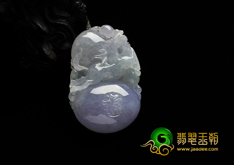 糯冰种紫罗兰缅甸翡翠A货马挂件