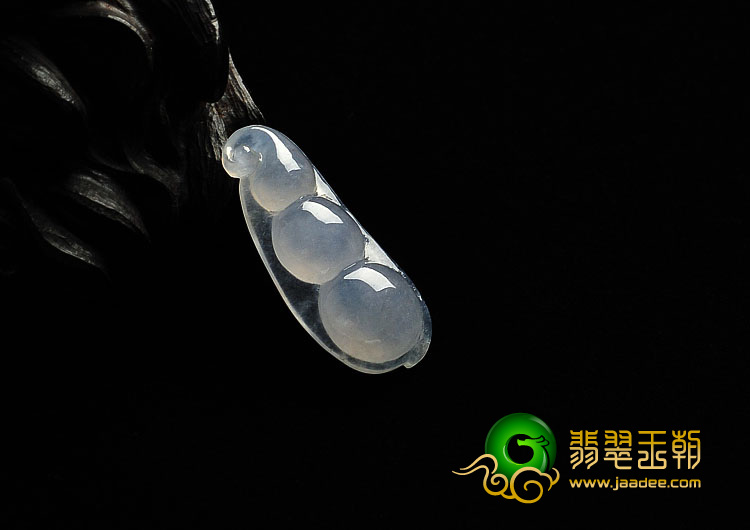 冰种淡紫罗兰缅甸翡翠A货四季豆挂件