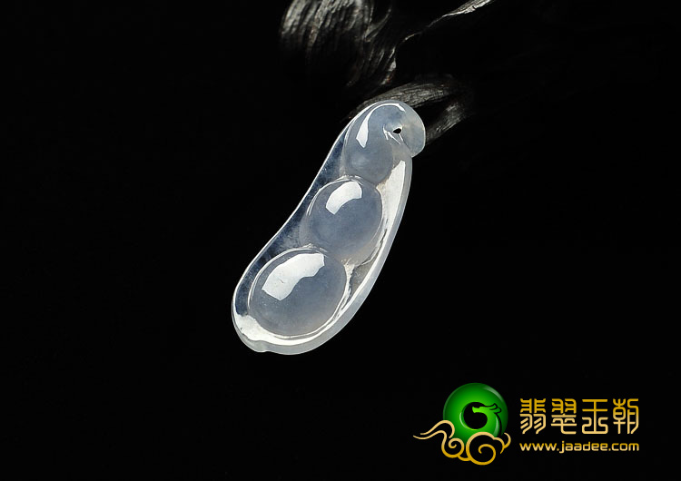 冰种淡紫罗兰缅甸翡翠A货四季豆挂件