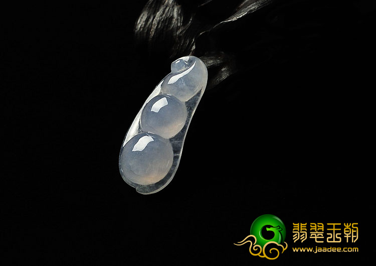 冰种淡紫罗兰缅甸翡翠A货四季豆挂件