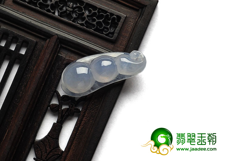 冰种淡紫罗兰缅甸翡翠A货四季豆挂件
