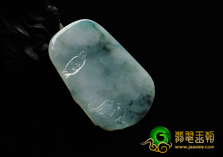 糯冰种飘花缅甸翡翠A货马上封侯挂件