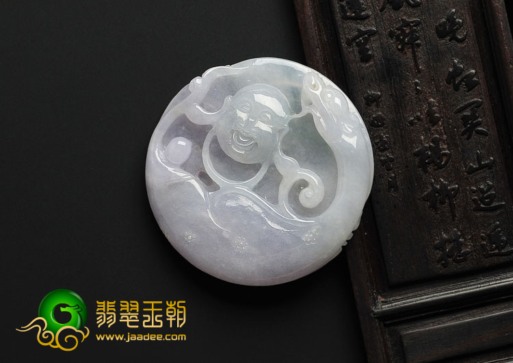 冰种紫罗兰缅甸翡翠A货望子成龙挂件