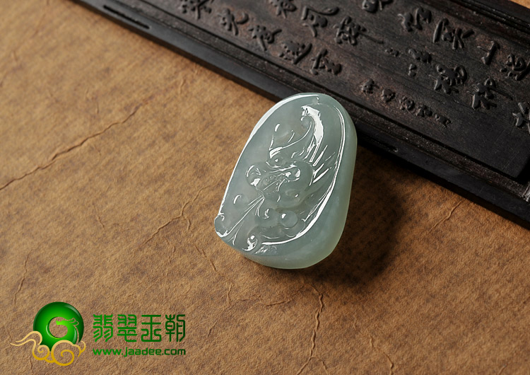 冰种晴水缅甸翡翠A货龙头挂件