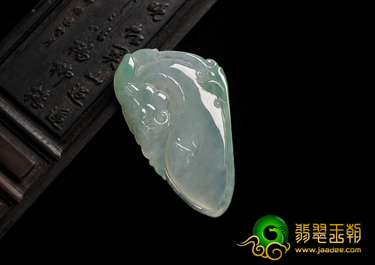 冰种晴水缅甸翡翠A货龙头挂件