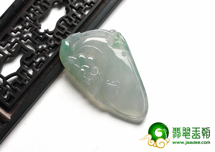 冰种晴水缅甸翡翠A货龙头挂件