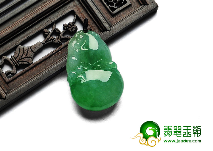 糯冰种翠色缅甸翡翠A货福禄寿挂件
