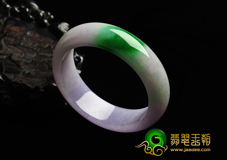 糯冰种春带彩缅甸翡翠A货手镯（59.6mm）