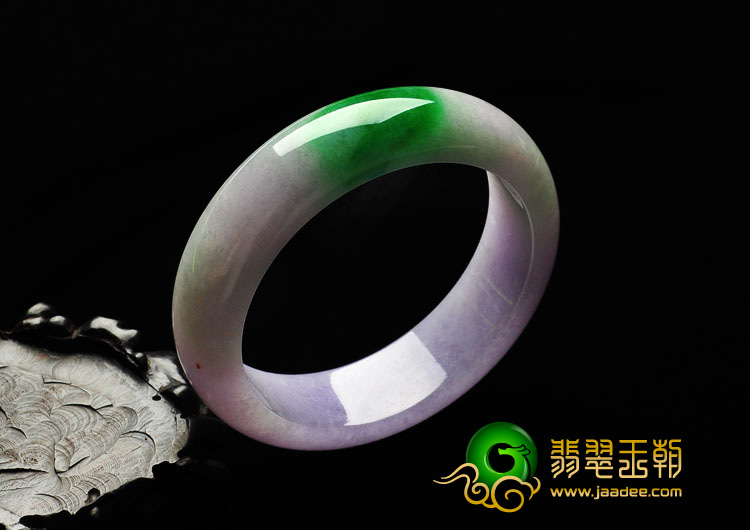 糯冰种春带彩缅甸翡翠A货手镯（59.6mm）