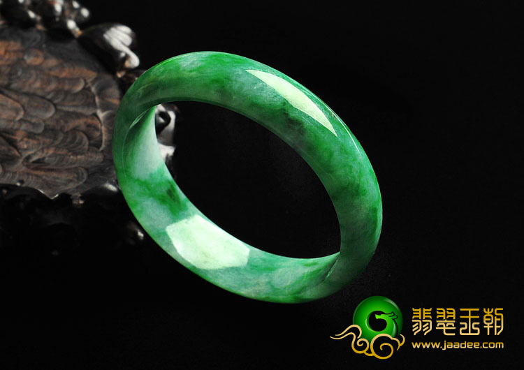 糯冰种花青缅甸翡翠A货手镯（56.9mm）