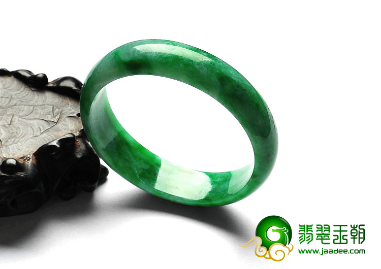 糯冰种花青缅甸翡翠A货手镯（56.9mm）