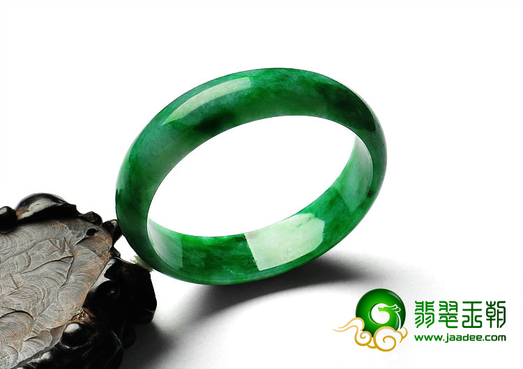 糯冰种花青缅甸翡翠A货手镯（56.9mm）