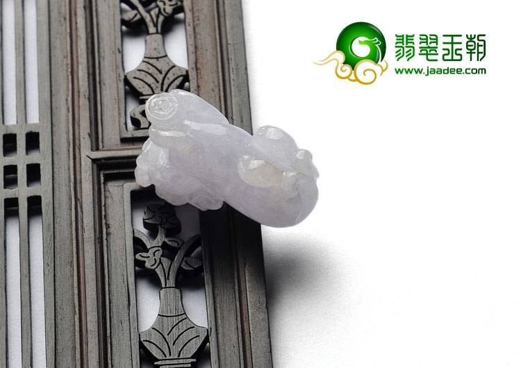 糯冰种紫罗兰缅甸翡翠A货貔貅挂件