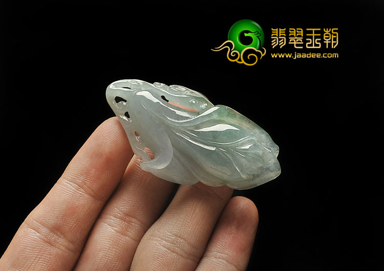 糯冰种晴水缅甸翡翠A货玉兰花挂件