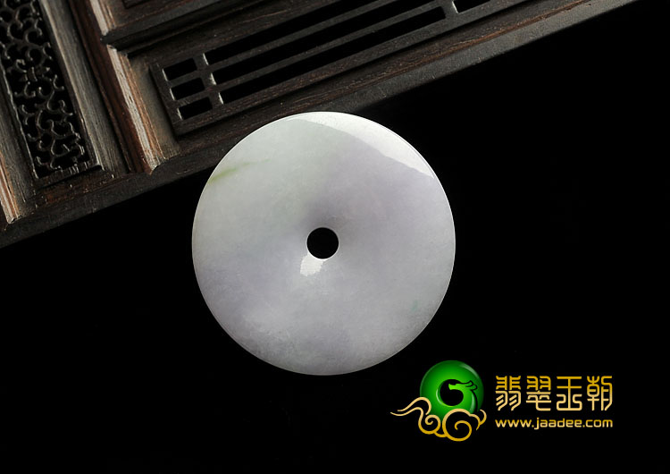 糯冰种春带彩缅甸翡翠A货平安扣挂件
