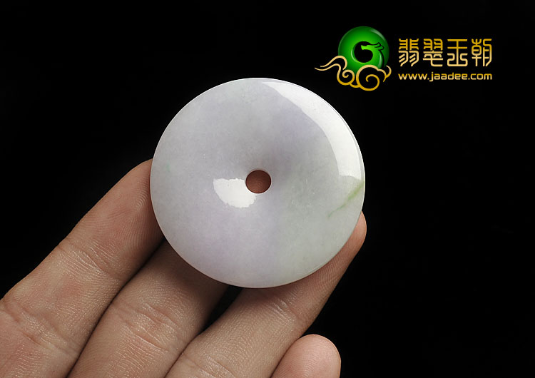 糯冰种春带彩缅甸翡翠A货平安扣挂件